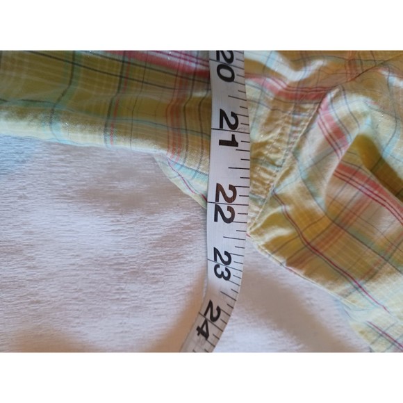 Twenty X Women's L/S plaid Pearl Snap Tailored Fit Blouse. L Pink/Yellow - Picture 6 of 8